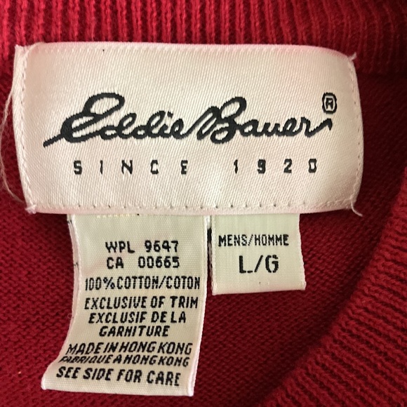 Eddie Bauer Soft Light Weigh 100% Cotton Pull Over Sweater Size L/G - Picture 8 of 9